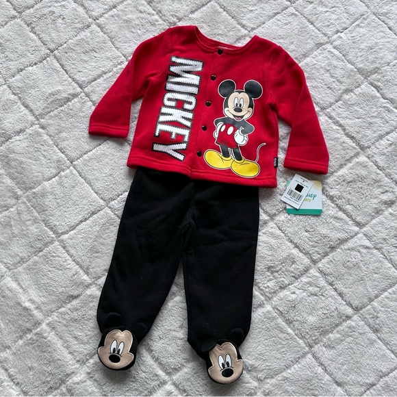 Disney | Mickey Mouse Fleece Two-piece Jacket & Pants Set | 3-6 Months - Picture 3 of 11